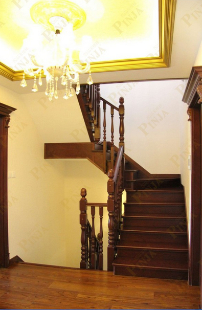 品聚别墅房室内红橡木楼梯中式美式混搭风格楼梯.jpg